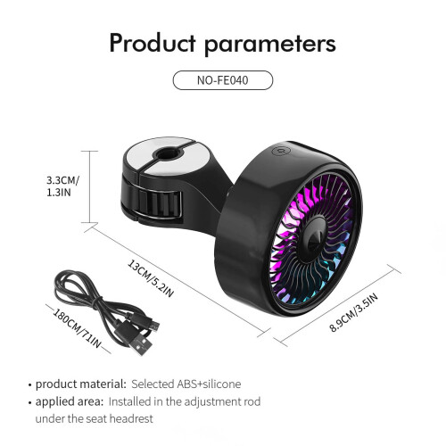 Dual Car Backseat Cooling Fan Battery Powered Rechargeable 2