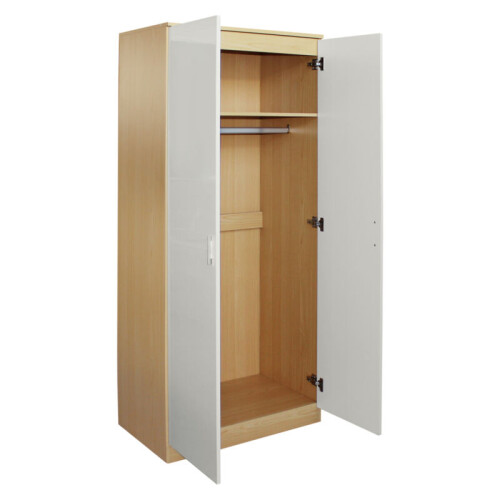 Comfy Living Oak/Cream High Gloss 2 Door Wardrobe 2