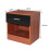 Comfy Living Walnut/Black High Gloss Bedside Table 2