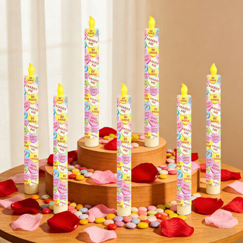 6PCS Elegant Printed Electronic Candle Timer Controlled-bow tie 2