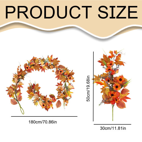 Ensemble de bouquets d'automne pour porte et table avec érable et 2