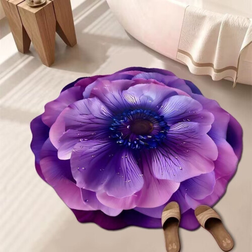 Tapete de entrada com estampa floral, antiderrapante e absorvente, 45 x 75 cm (18 x 30 polegadas). 1