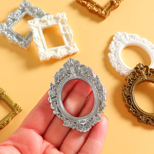 8PCS Multipurpose Baroquely Small Photo Frame for Craft-White 2