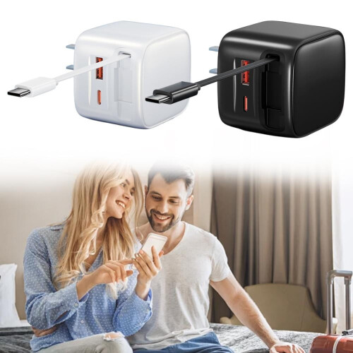 Πολλαπλή θύρα γρήγορης φόρτισης 30W με αναδιπλούμενο καλώδιο φόρτισης 1