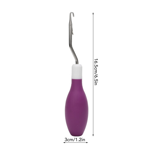 lila Gummi-Griff-Latch-Hook-Nadel 16.5x3cm 1