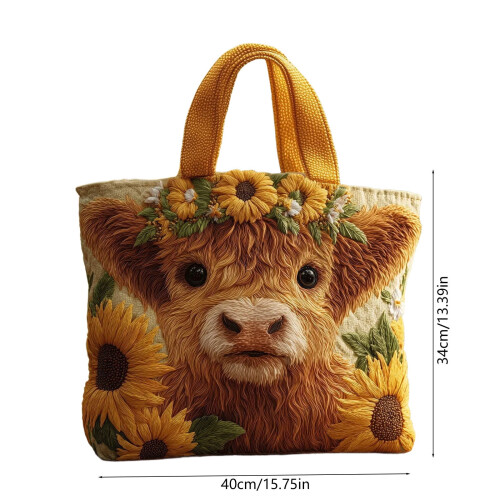 Bolsa de ombro feminina em lona estampada, 40 x 34 cm (15,74 x 13,38 polegadas). 2