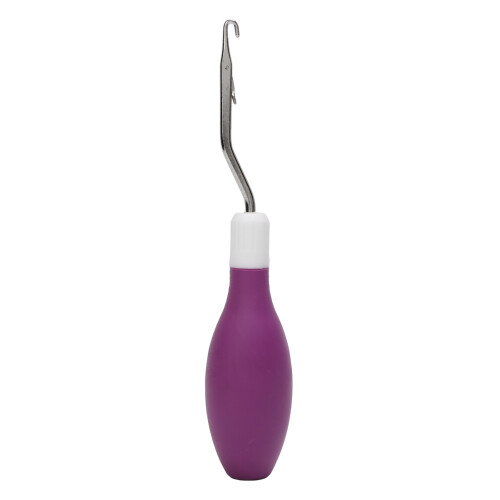 lila Gummi-Griff-Latch-Hook-Nadel 16.5x3cm 2