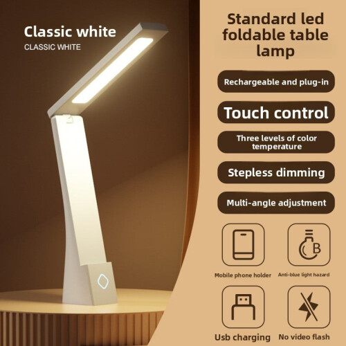 LED Foldable Desk Lamp with Touch Control, 3 Light Modes &