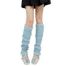 Women's sky blue knit pilates socks over-the-knee 1 pair