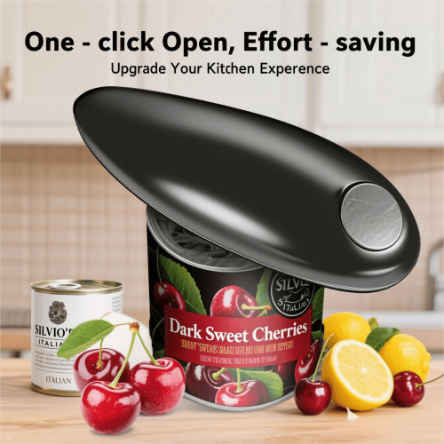 Automatic Electric Can Opener Black ABS Battery Powered