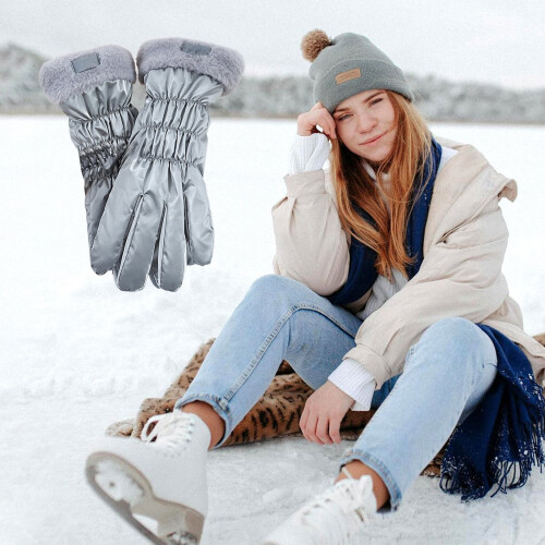 Women's Waterproof Windproof Touchscreen Gloves, Velvet 2
