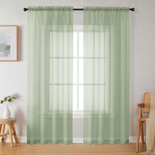 Light Green Sheer Curtains 42" W x 84" L (2 Panels)