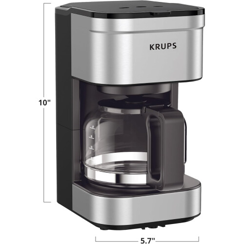 Cafetera Simply Brew de 5 tazas, acero inoxidable.
