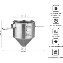 Filtre à café en acier inoxydable pour 1 à 2 tasses