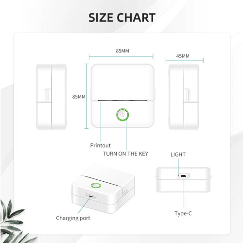 Portable Bluetooth Thermal Sticker Printer Pod – Wireless Mini Printer for Phone/Tablet, Compatible with iOS/Android 2