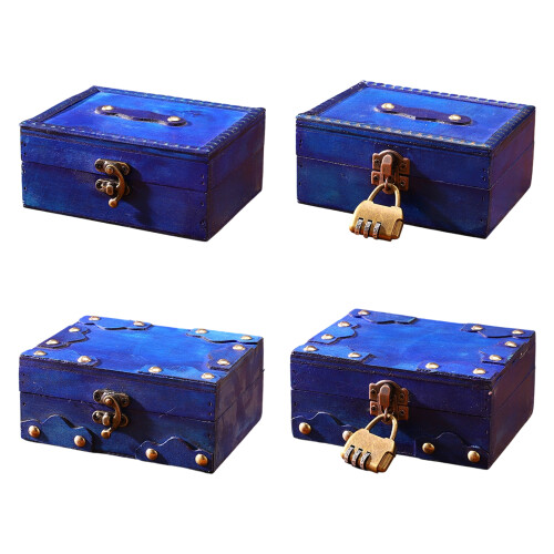 Decorative Wood Box For Home Storage-Flat buckle Password lock 2