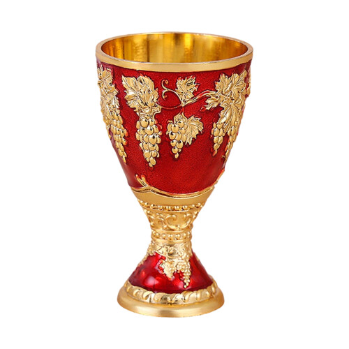 Stylish Metallic Wine Goblet Drink Cup Ideal For-Red 1