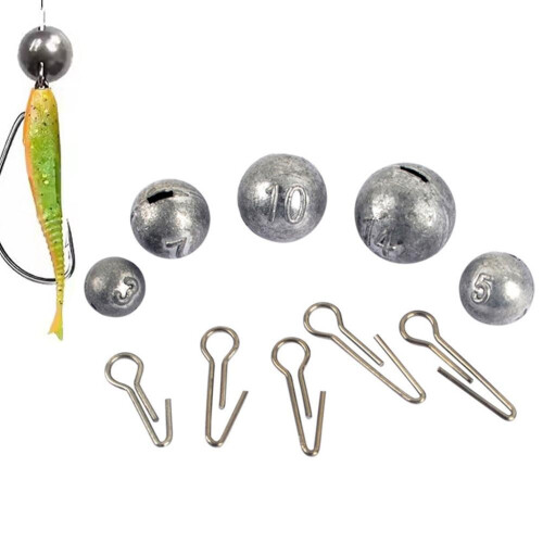 Sinker Fishing Jig Head Bullet Weights Soft Lure Group Hook NEW Aggred 1