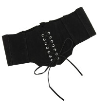 Victorian Waist Cincher Lacup Tied Waist Corset for Women-Black