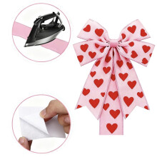 Love-Themed Pink Heart Large Bow Decoration,-Pink 1