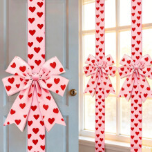 Love-Themed Pink Heart Large Bow Decoration, Eye-Catching-Red 2