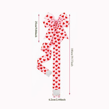 Love-Themed Pink Heart Large Bow Decoration, Eye-Catching-Red 1