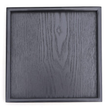Serveringsbakke i massivt træ, 30x30x2 cm, firkantet med hævede kanter