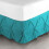 Jupe de lit simple bleu sarcelle à plis pincés, hauteur 35,5 cm 1