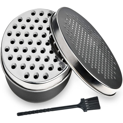 2-in-1 Stainless Steel Cheese Grater with Storage Container