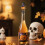 Halloween-viinitulppa kurpitsalla ja hatulla 4