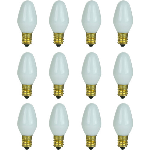 Gloeilamp C7E12fitting 7W Wit 12 stuks