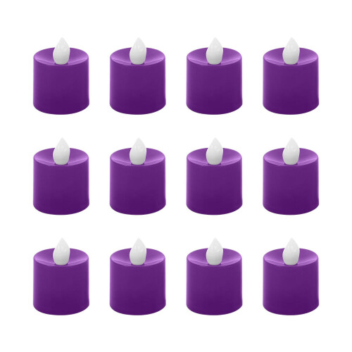 Confezione da 12 candele elettroniche a LED, luce calda, viola 2