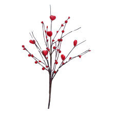 Künstliche rote Beerenstiele, herzförmig, 45 cm