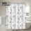 PEVA Leaf Pattern Shower Curtain with Plastic Hooks 1