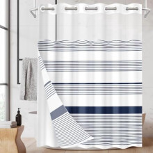 Navy Blue Shower Curtain with Grommets 71x74 in