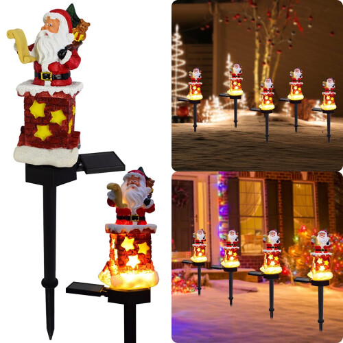 Luci solari da giardino per Natale, multicolore, confezione da 10