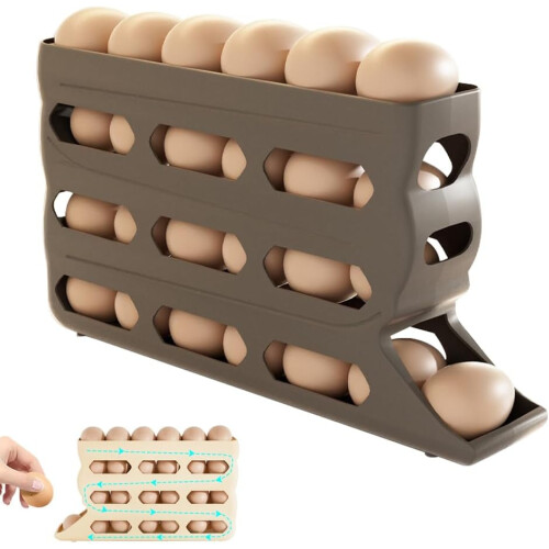 4-Tier Egg Holder for Fridge, Holds 30 Eggs