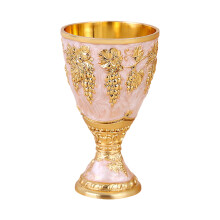 Tasse de boisson en verre à vin en métal durable, pied-Blanc 1