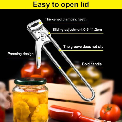 Adjustable Stainless Steel Jar and Bottle Opener 2