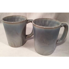 Taza de café de cristal con mármol gris Mosser Glass USA2