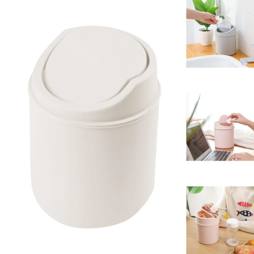 Mini desktop garbage can with swing lid 1.5L