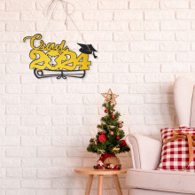 Golden Graduation Paper Door Sign Set of 5