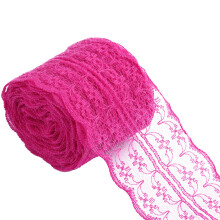 Polyester Water Soluble Lace 4cm Wide For Long Time-rose red