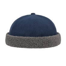 Beanies Hat Adjustable Casual Hat Docker Cap for-Navy blue