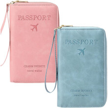 Rowgins Multi-Functional Passport Wallet – Slim Leather Travel Wallet for Passports, Cards, Cash & Tickets, Compatible with Men & Women
