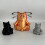 Porte-lunettes en forme d'animal, Statue de chat en-Or rouge S 7