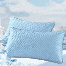 Taie d'oreiller rafraîchissante d'été, couleur unie, motif haricots glacés, lavable (coussin non inclus), 48 x 74 cm