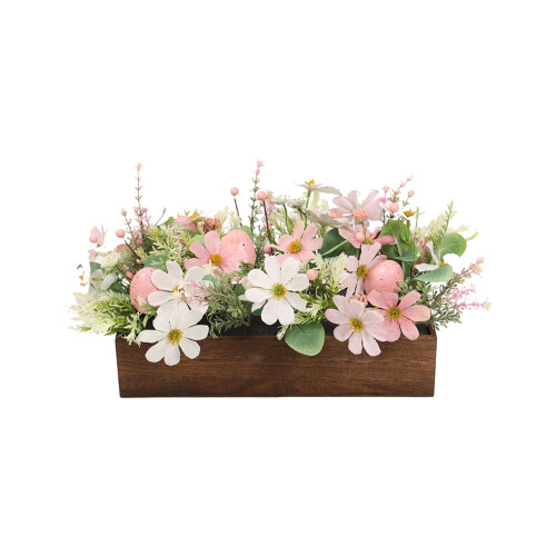Osterdeko-Box mit künstlichen Blumen und Eiern 1