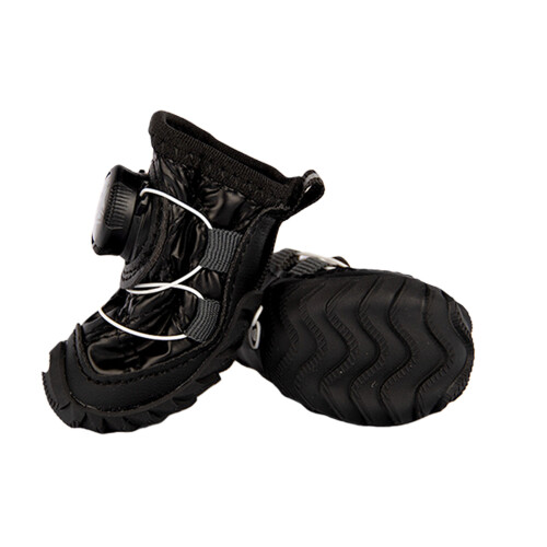 2pack Dog Paw Protectors Antislip Insulating For Cold-Black 3