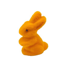 Flokket kaninfigur påskedekorasjon harpiks 3 tommer 1 stk